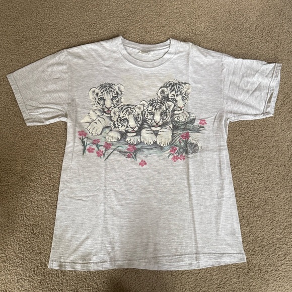 Vintage T-shirt, 90s, Snow Tiger, M, 100% Cotton - Picture 1 of 3